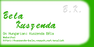 bela kuszenda business card