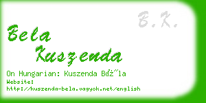 bela kuszenda business card
